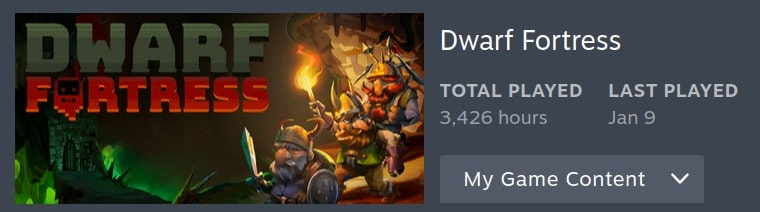 Deep Rock Galactic game screenshot showing many hours played